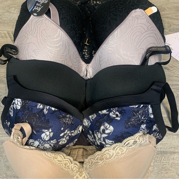 Bundle 5 Variety Bras T Shirt Push Up Natori Feathers Bebe Bali Maidenform - Picture 3 of 16